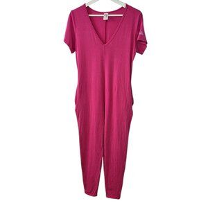 Smash + Tess x Barbie V-Neck Short Sleeve Jumpsuit Romper, Pink, Size XS